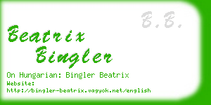 beatrix bingler business card
